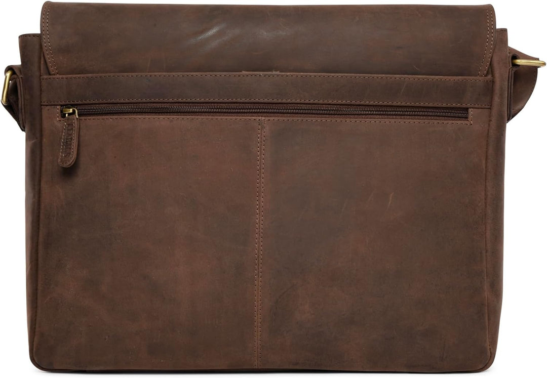 LEABAGS Messenger Bag, Acapulco Echtleder Aktentasche Herren & Damen, Leder Laptoptasche bis 15 Zoll