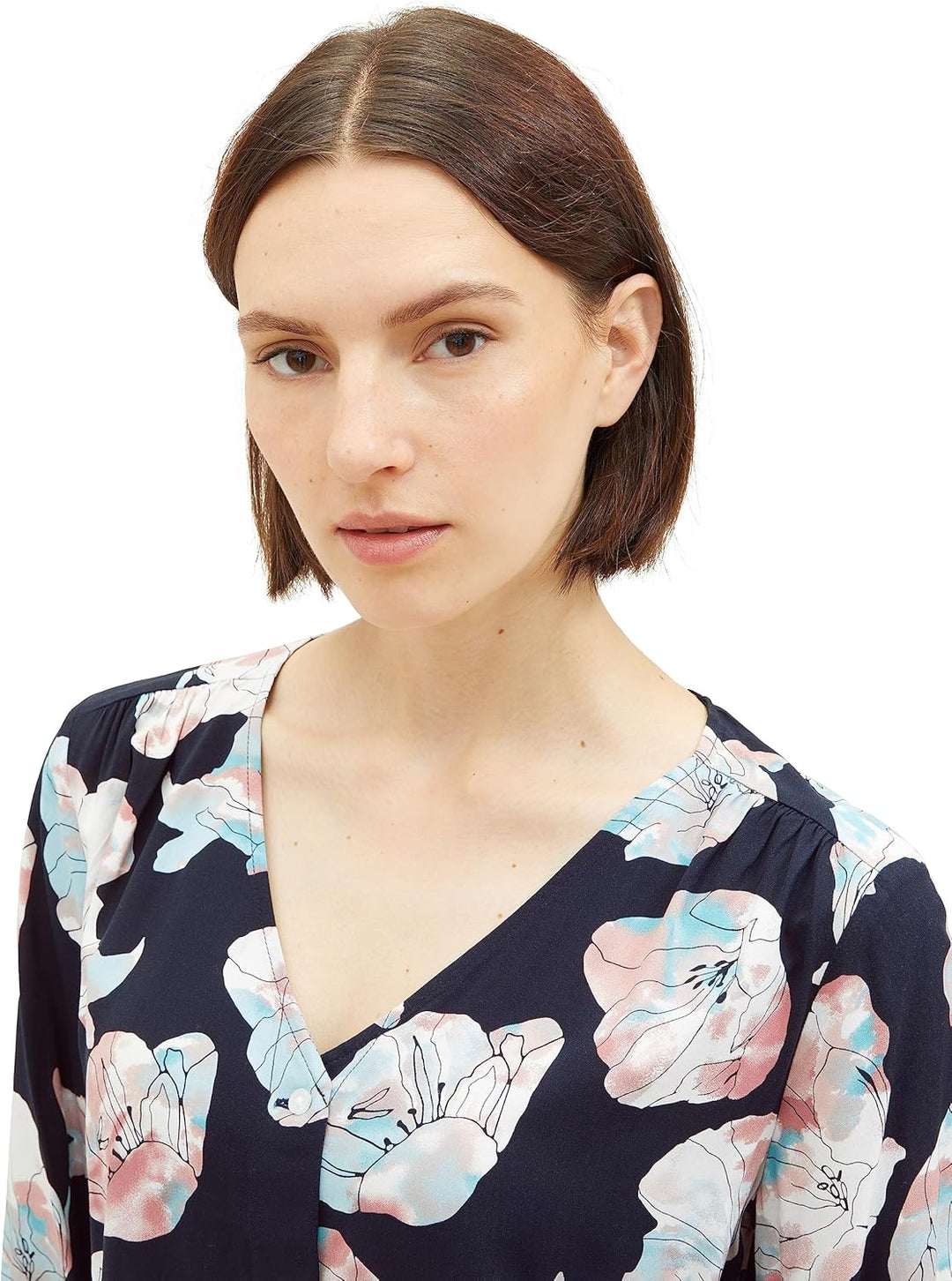 TOM TAILOR Damen Bluse mit Muster 38 32413 - Tie Dye Flower Design, 38 32413 - Tie Dye Flower Design