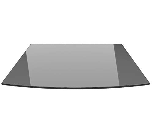 Segmentbogen 120x140cm Glas schwarz - XXL Funkenschutzplatte Kaminbodenplatte Glasplatte f. Kaminofe
