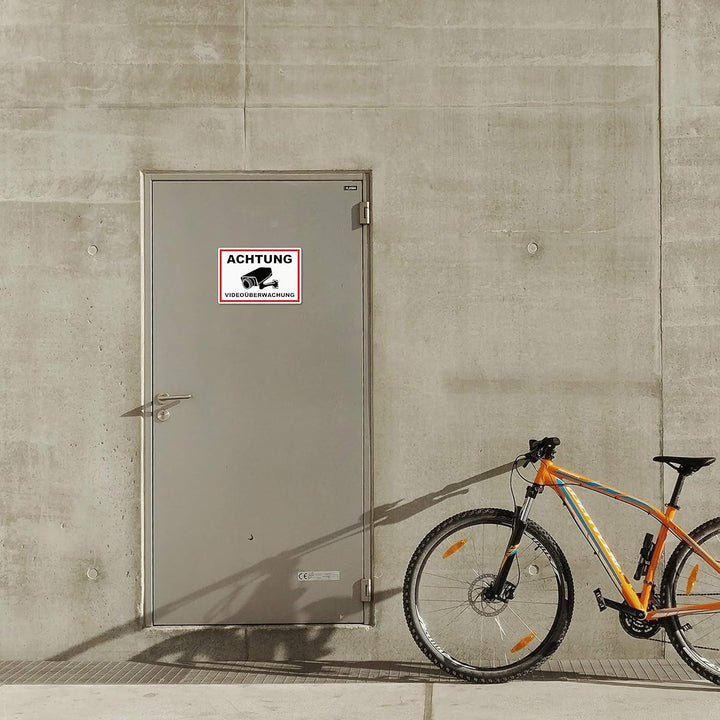 3 Stück XXL Achtung Videoüberwachung Schild 40 x 30 cm aus stabiler PVC Hartschaumplatte 5mm dieser