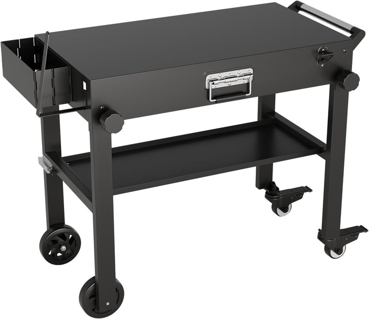 GarveeLife Mobiler BBQ Grillwagen für Blackstone Griddle 17"/22" – Faltbarer Edelstahl Grilltisch mi