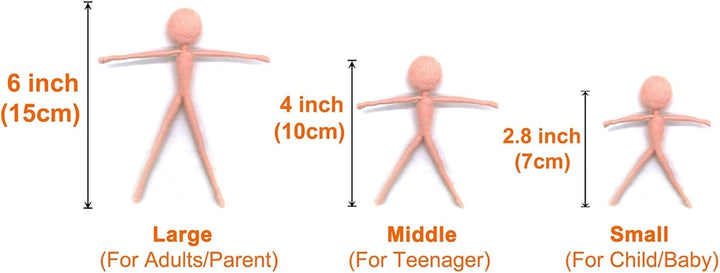 5 Stück Vorgefertigtes Filzset Filzwolle Körper 7cm, um Feen, Mumien, Gnomen, Aliens leichter zu mac