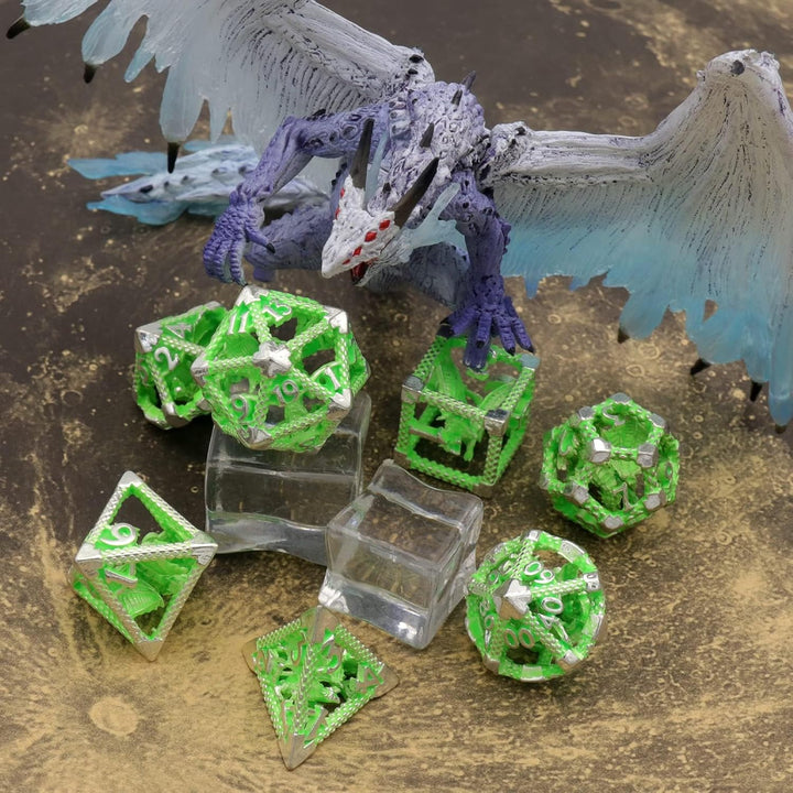 DND Würfel Set Polyhedrische Würfelset Hollow Imprisoned Drachen Würfel D&D Spielwürfel für Dungeons