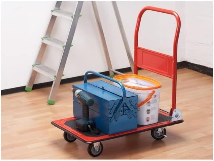 Meister Plattformwagen - Klappbar - Bis 150 kg Tragkraft - Feststellbremse / Transporthilfe mit Lenk