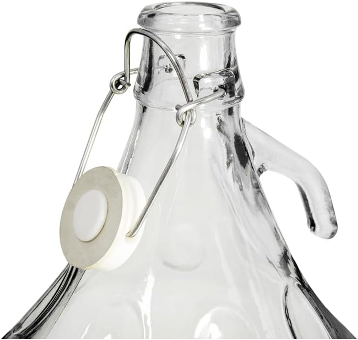 lilawelt24 4 x Set 5L Bügelflasche + Stopfen + Gärröhrchen Weinballon Gärballon Glasflasche Bügelver