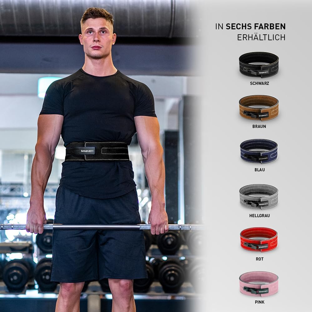 SINOVATI Premium Gewichthebergürtel KDK Gürtel aus Rindsleder mit Schnalle, Weightlifting Lever Belt