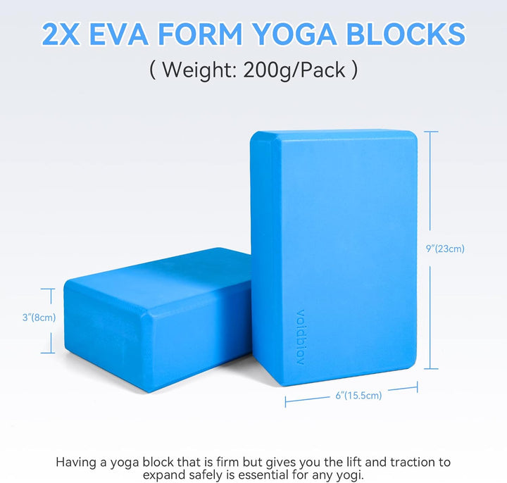 voidbiov Yoga blöcke 2er Set 9 "x6 x3, Stabil rutschfest Eva Schaumstoff, Bietet Unterstützung und S