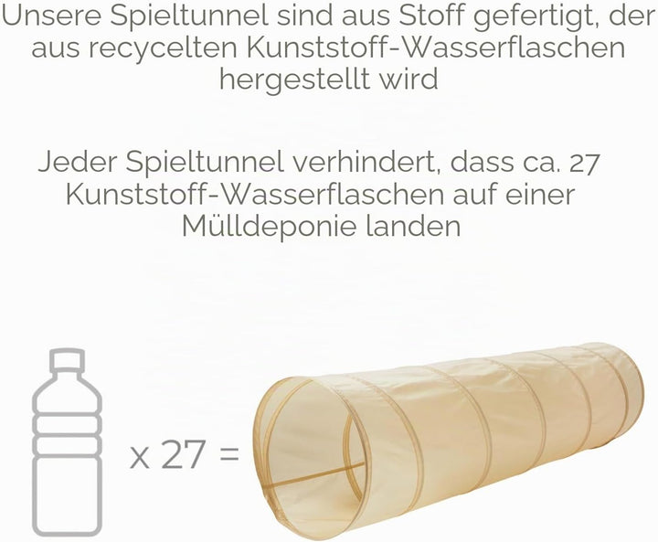 3 Sprouts - Krabbeltunnel für Kinder ab 1 Jahr – Spieltunnel Indoor &amp; Outdoor - Grün, gr&amp;