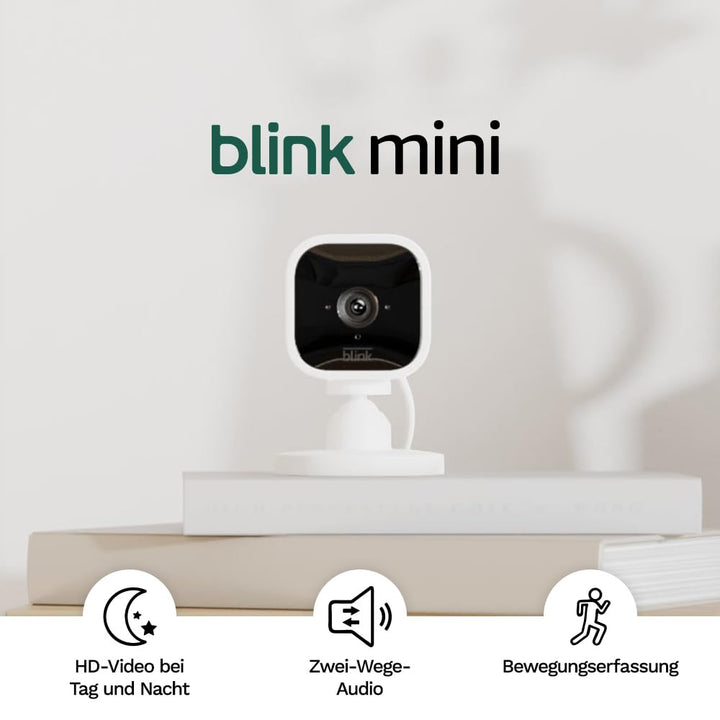 Blink Mini – Kompakte, smarte Plug-in-Überwachungskamera für innen, 1080p-HD-Video, Nachtsicht, Zwei