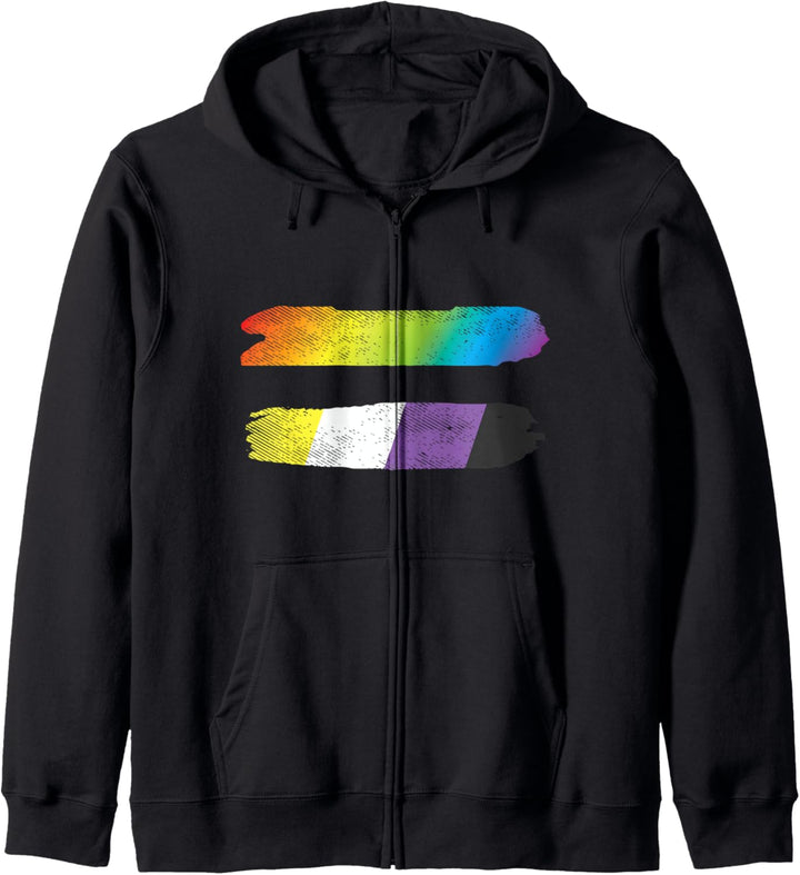 Equal Sign Equality LGBTQ Non-Binary Flag Genderqueer Enby Kapuzenjacke