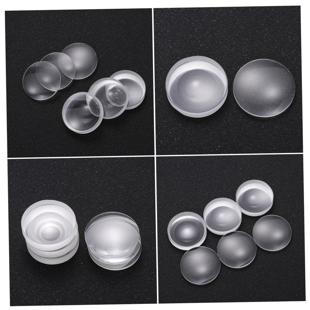 iplusmile 6 Stück Doppelt Konvexe Glaslinsen 42mm Durchmesser Brennweite Geschliffene Kanten Optisch