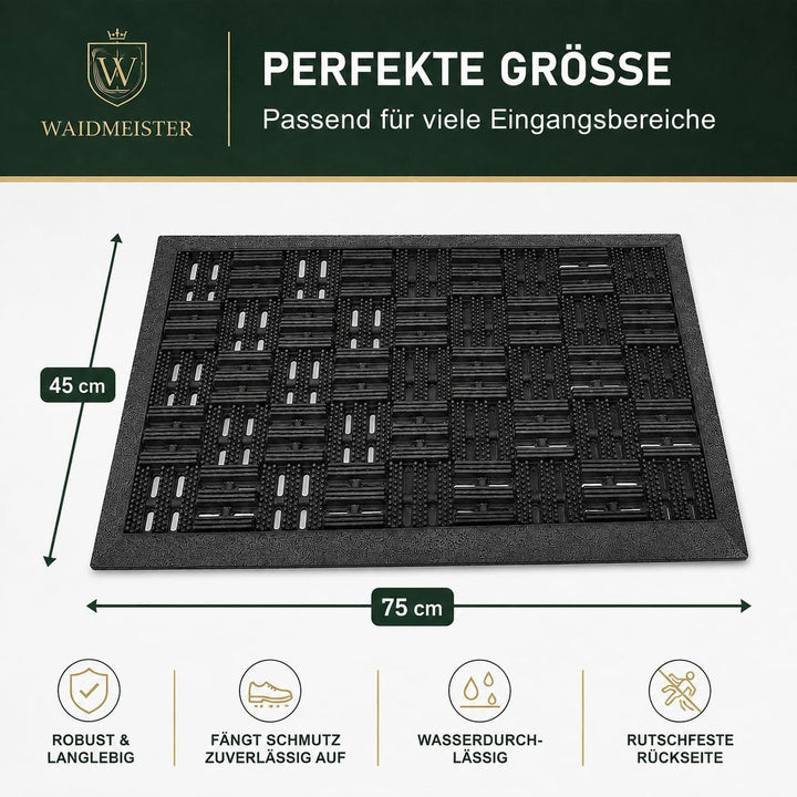 DILUMA Fussmatte Matador 45x75 cm Outdoor Schmutzfangmatte Fussabstreifer Fussabtreter aus Gummi für