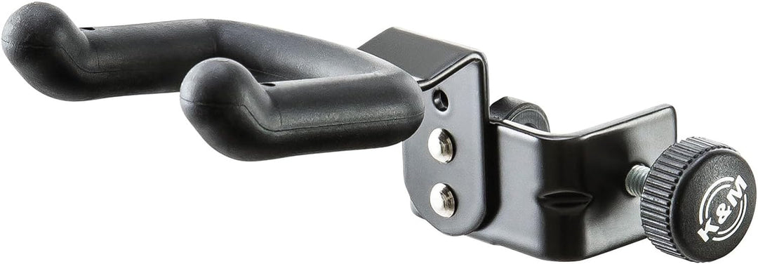K&M 15590 Ukulele-Halter Schwarz – flexible Klemmvorrichtung aus Stahl – Kunststoffbezug, 6,6 x 11,6