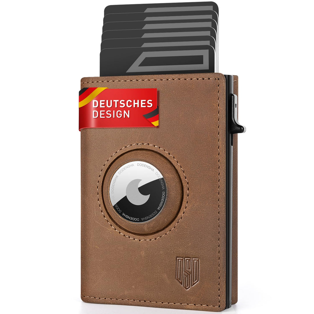 DODENSHA® MagSnap Airtag Wallet Herren mit RFID Schut I Kartenetui Herren Braun, Braun