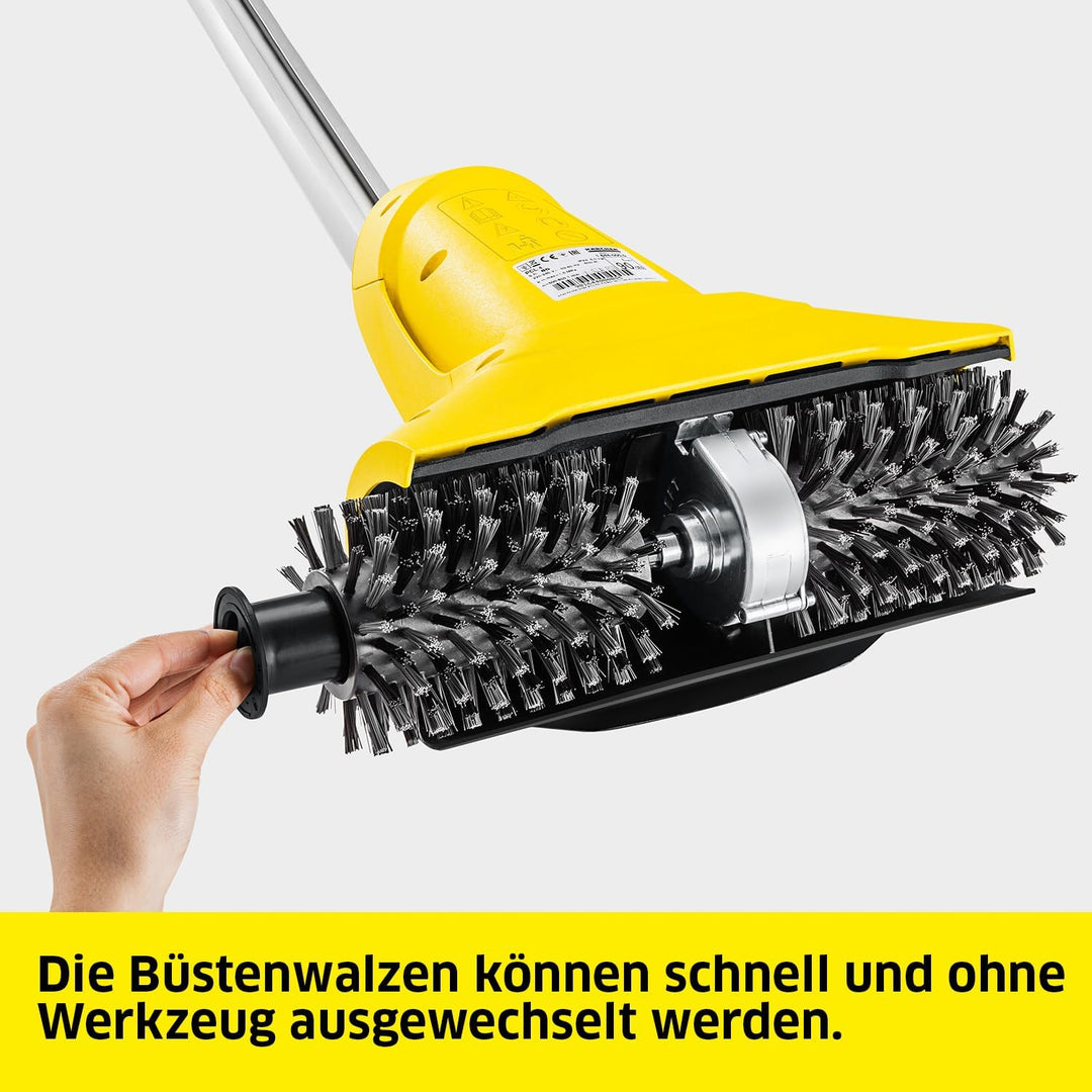 Kärcher Terrassenreiniger PCL 4 (Druck: 10 bar, 2 Bürstenwalzen für Holzoberflächen, 2 Wasserdüsen,