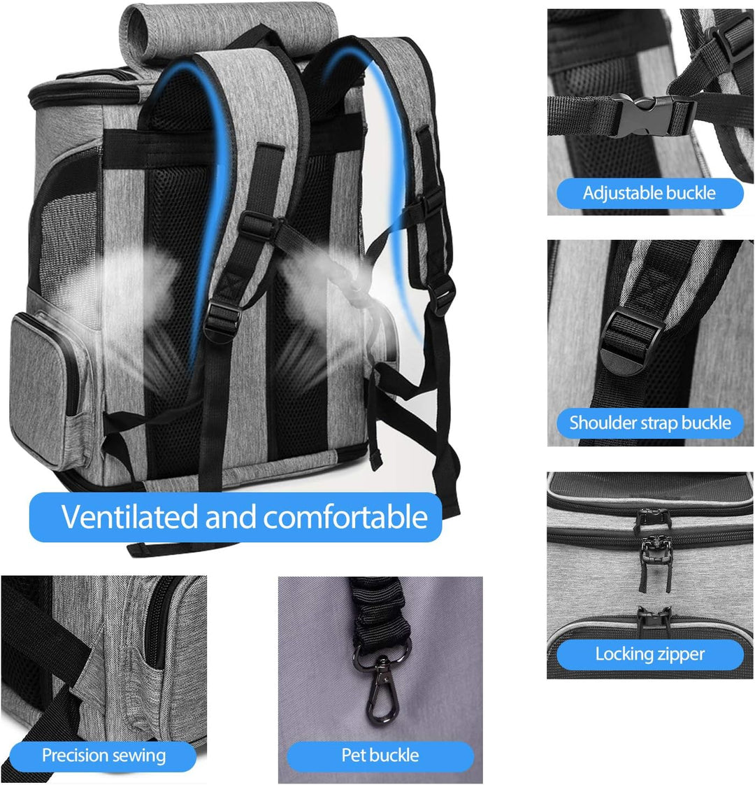 PETCUTE Hundetragetasche Katzenrucksack Haustier Rucksack Atmungsaktiv Wanderrucksack für Kleine Hun