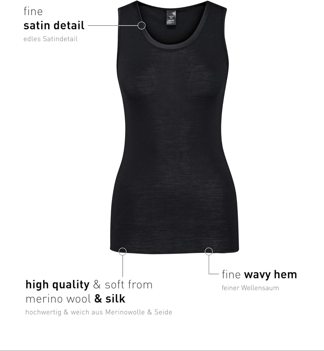 CALIDA True Confidence Tank-Top aus Wolle-Seide Damen, aus Merinowolle und Seide, wärmend, temperatu