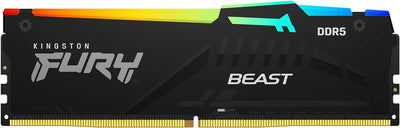 Kingston Fury Beast DDR5 RGB 16GB 5200MT/s DDR5 CL40 DIMM Desktop Gaming Speicher Einzelnes Modul -