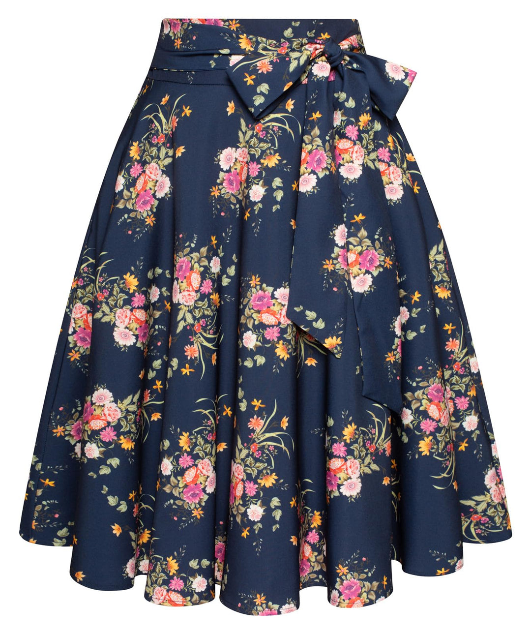 Belle Poque Damen Swing Rock 50s Retro Vintage Rockabilly Knielang Festliche Röck mit Gürtel Faltenr