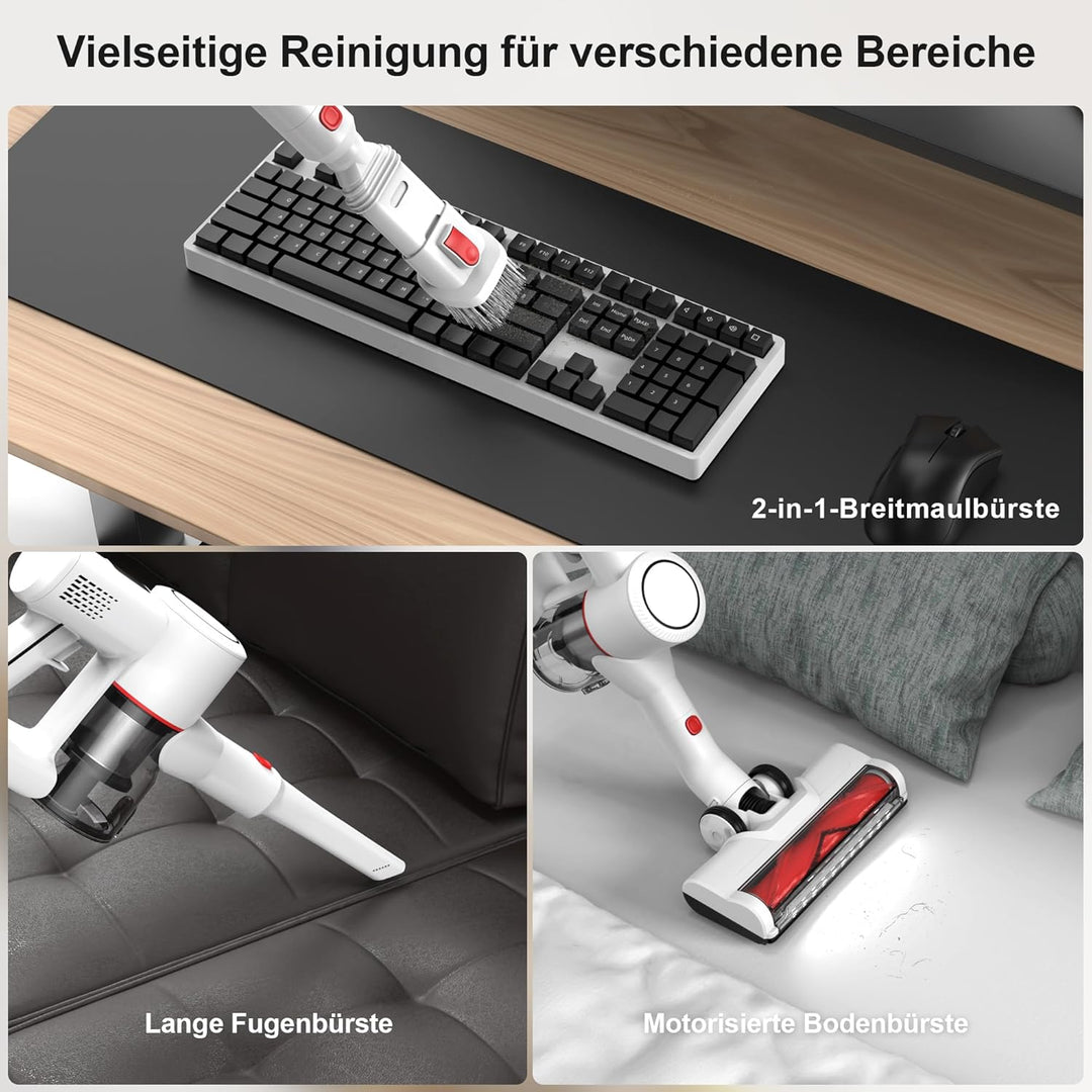 Akku Staubsauger Kabellos Vacuum Cleaner - Kabelloser Akkustaubsauger mit Led-Display Cordless Akkus