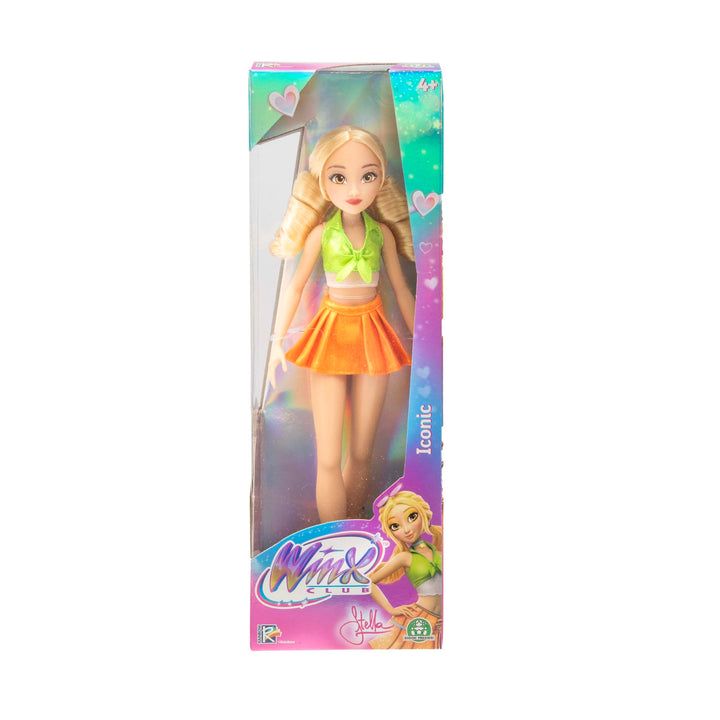 Winx Iconic Puppe – Stella, 27cm, bewegliche Gelenke, goldenes Haar, ikonisches Outfit – offizielles