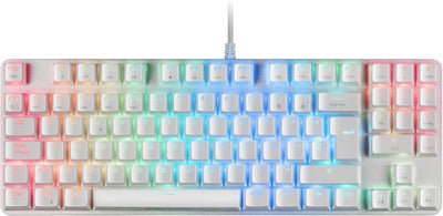 Mars Gaming MKREVOPROWBRES Weiss, Mechanische RGB Gaming Tastatur, TKL+ NUM, Braun Switch, Spanisch