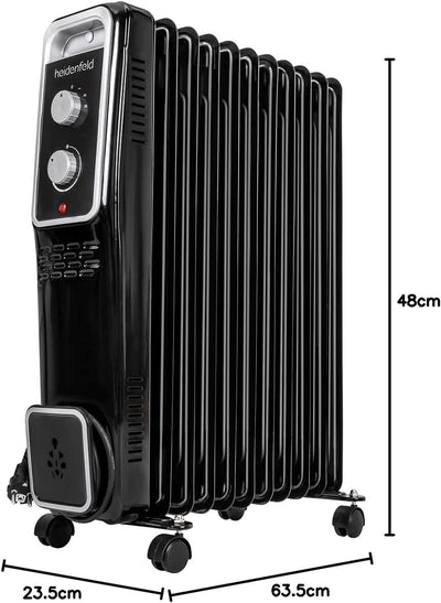 Heidenfeld Ölradiator ÖR100 | 𝟑 𝐉𝐀𝐇𝐑𝐄 𝐆𝐀𝐑𝐀𝐍𝐓𝐈𝐄 - 2500 Watt - Timerfunktion - Energiesparend - Öl Rad