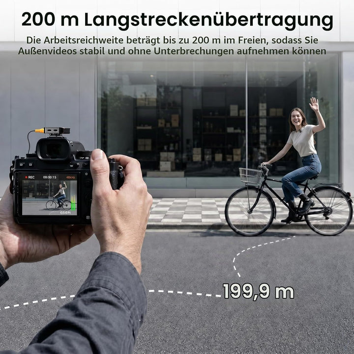 COMICA Vimo Q Lavalier Wireless Mikrofon mit 4 Sendern und 1 Receiver, 48kHz/24bit Audioqualität, Ge