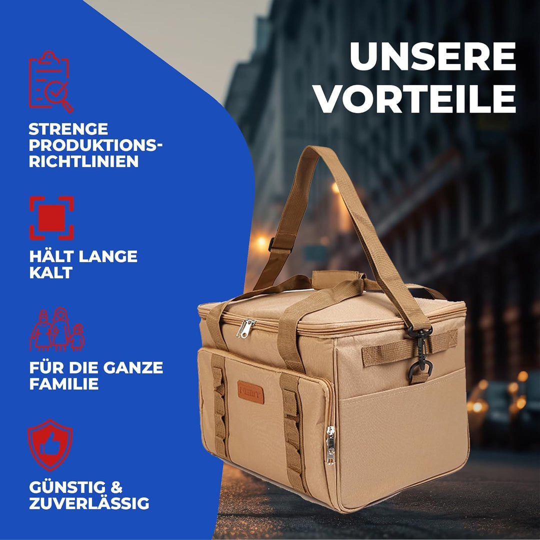 NEMT Faltbare Kühltasche 25 Liter gross Einkaufstasche Isoliertasche Picknicktasche