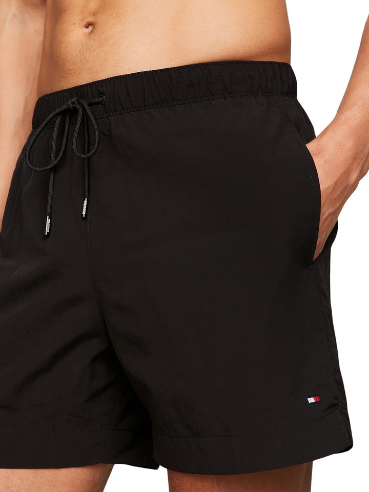 Tommy Hilfiger Herren Badeshorts Medium Drawstring Mittellang S Schwarz (Black), S Schwarz (Black)