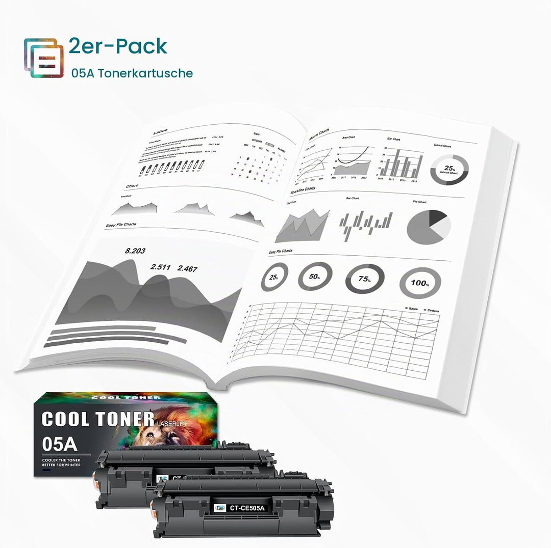 Cool Toner Kompatibel Tonerkartusche als Ersatz für HP 05A CE505A 05X CE505X LaserJet P2035 P2055DN