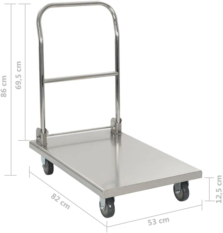 vidaXL Plattformwagen Transportwagen Handwagen Sackkarre Lagerwagen Transportkarre Klappwagen 82x53x