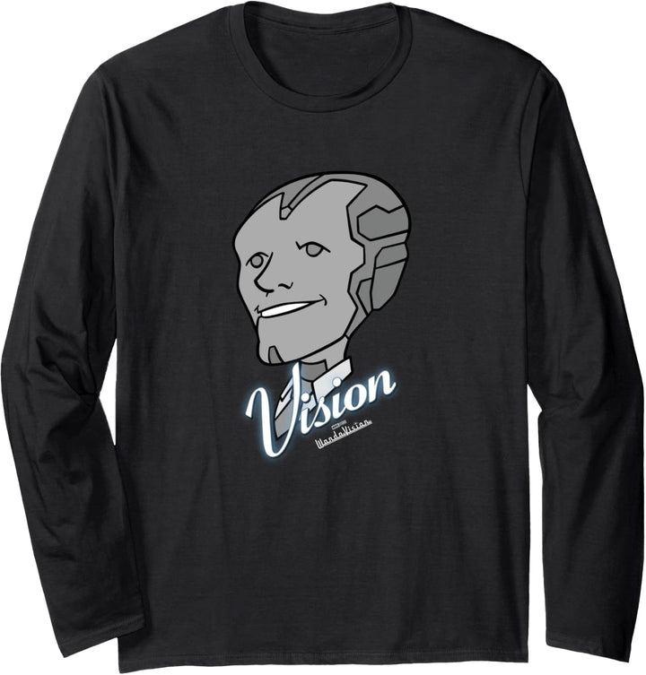 Marvel WandaVision Vision Retro Big Face Langarmshirt