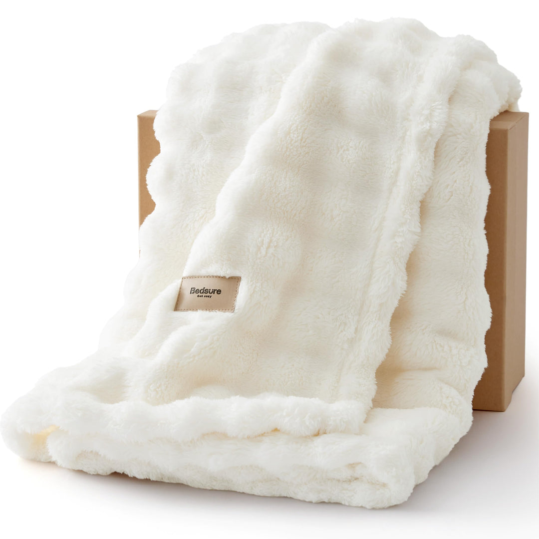 BEDSURE Kuscheldecke Flauschig Bubble Decke - Geschenke für Frauen Sofadecke, Wolldecke &amp; Fleecedeck