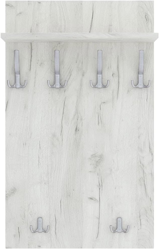 AKKE 90x60 | MAXI Garderobenpaneel Wandgarderobe Garderobe Wandpaneel Kleiderstange ALUMINIUM | WHIT
