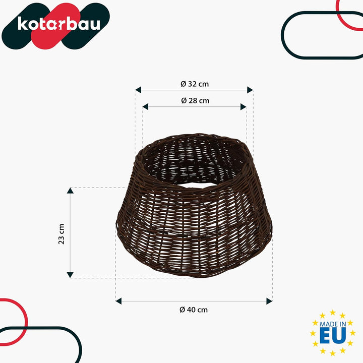 KOTARBAU® Weihnachtsbaum Rock aus Weide Ø 45 cm, Dunkel Braun Christbaumständer aus Rattan Natur, We