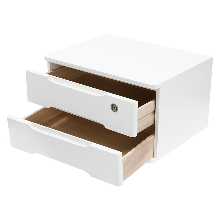 2 Schicht Desktop Storage Box, Desktop Storage Box mit abschliessbarer Schublade, Bürobedarf Schubla