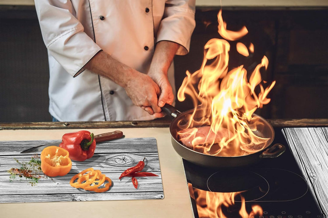 Kochplattenabdeckung Stove Cover und Schneideplatten SINGLE mit 60 x 52 cm und DOUBLE - zwei Bretter