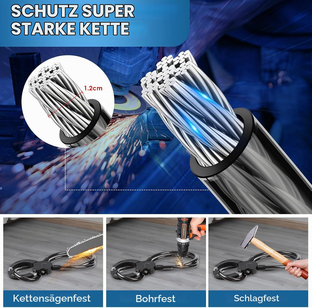 E Scooter Schloss mit Schlüssel, 120CM Anti-Diebstahl Schloss für E Scooter, Kabelschloss Fahrradsch