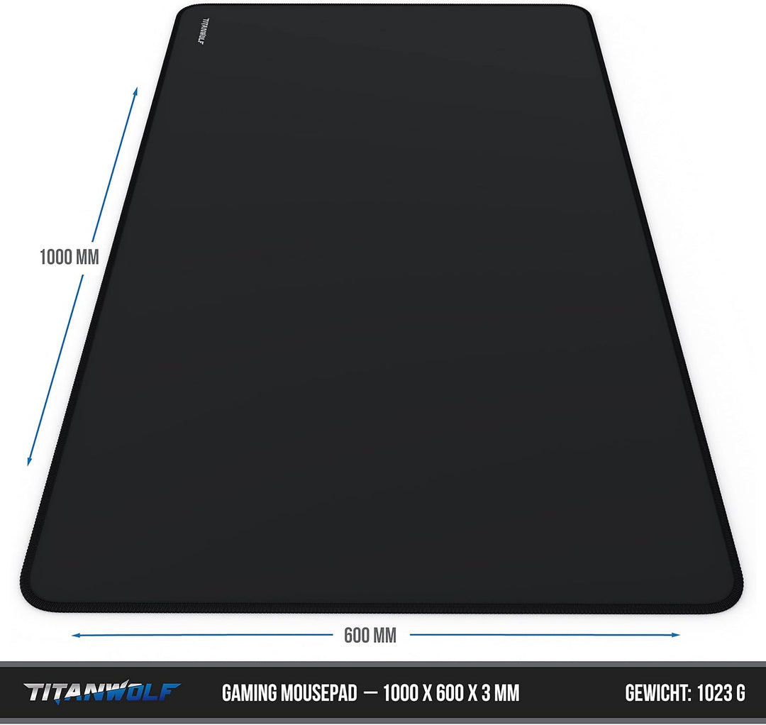 TITANWOLF - Übergrösse Mauspad Gaming 1000x600mm - XXXL Mousepad gross mit Motiv - Tischunterlage La