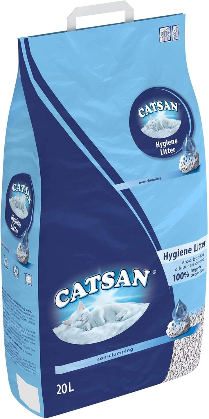 Catsan Hygiene nicht klumpendes Katzenstreu, 2 Packungen (2 x 20l), 2 Packungen (2 x 20l)