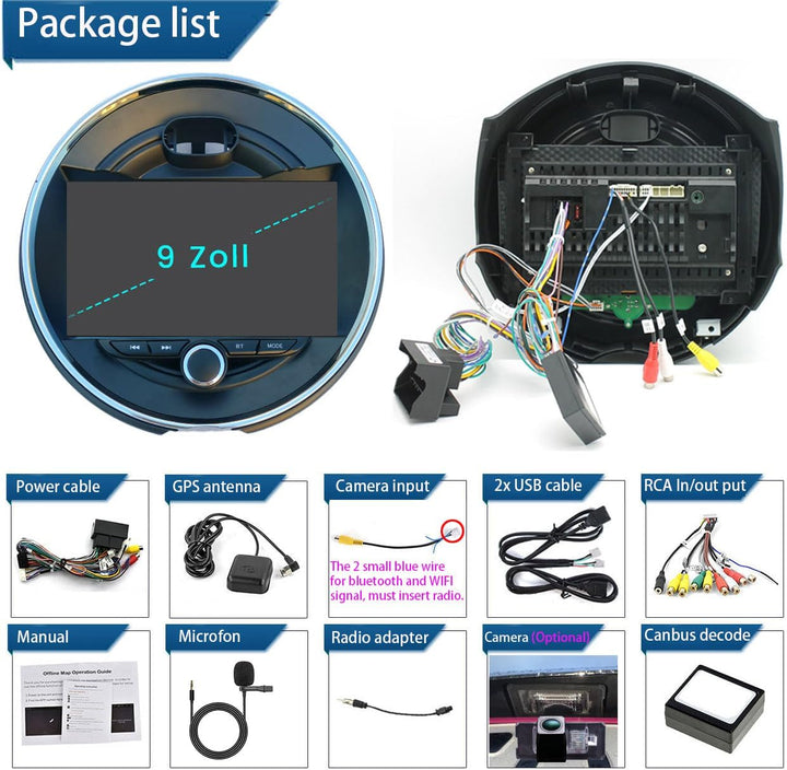 Auto Radio Autospieler GPS Navi Navigation Carplay/Android Autoradio 9 Zoll HD-Touchscreen, Ersatz f