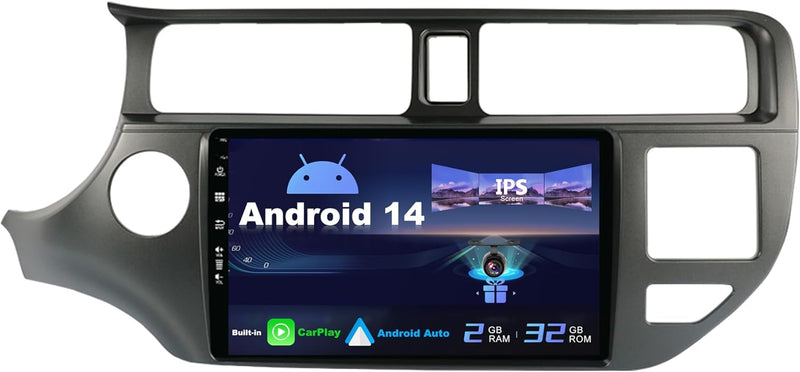 SXAUTO Android 12 IPS Autoradio Passt für Kia K3 Rio (2011-2015) - Eingebaut CarPlay/Android Auto -