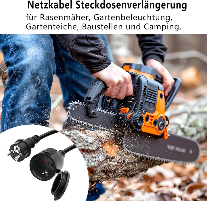 2 auf 1 Kurz Schuko Verlängerungskabel, Kurz Schuko Doppelstecker Kabel,Verlängerungskabel Outdoor m