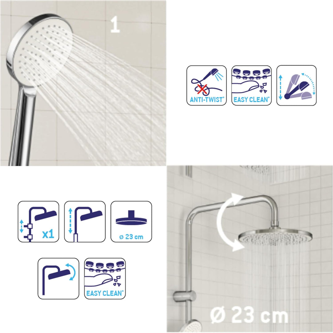 SENSEA - ESSENTIAL Duschsystem - Mechanischer Einhebelmischer - Standardanschluss 15/21 mm - Schwenk