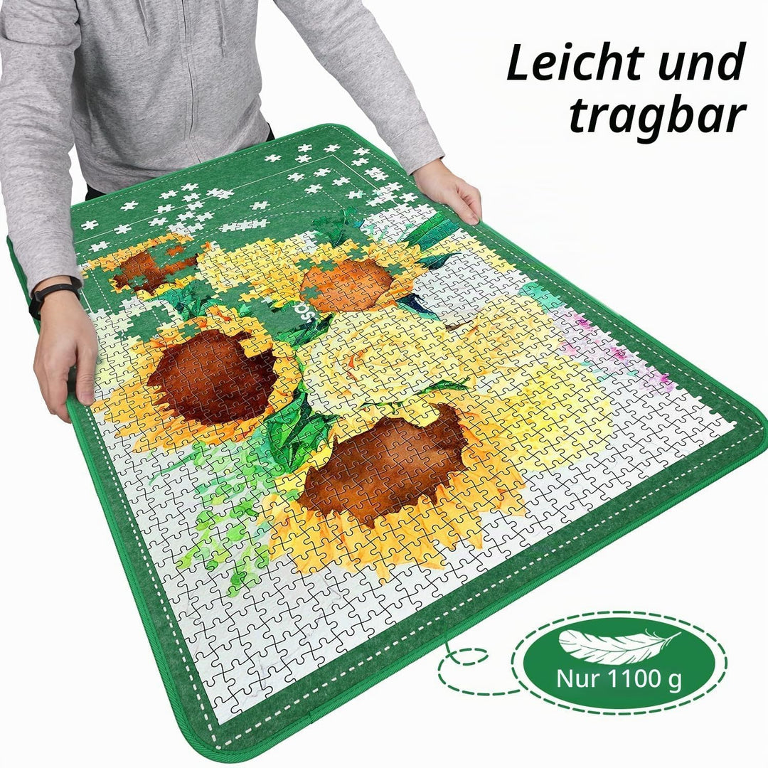 MOZOOSON Faltbares Puzzlebrett 1500 Teile, Tragbare Puzzlematte mit Staubdichter & 8 Puzzle Sortiere