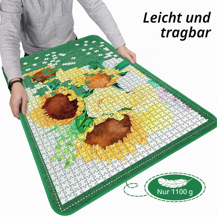 MOZOOSON Faltbares Puzzlebrett 1500 Teile, Tragbare Puzzlematte mit Staubdichter & 8 Puzzle Sortiere