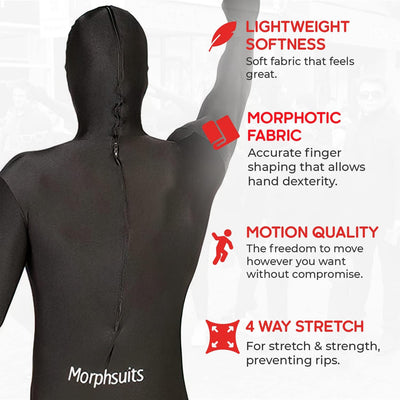 Morphsuits Ganzkörperanzug Herren Schwarz, Body Suit, Grösse XL, XL