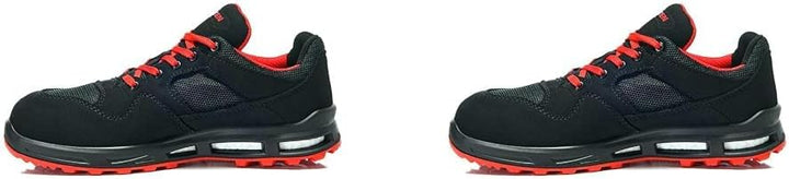 Sicherheitsschuhe ELTEN LAKERS XXT Low ESD S1P, Damen, Herren, sportlich, leicht, schwarz/rot 43 EU,