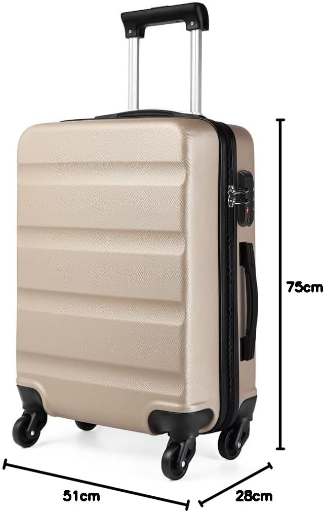 KONO Koffer Trolley Handgepäck Leicht Hartschalenkoffer aus ABS Reisekoffer mit 4 Rollen Handgepäck